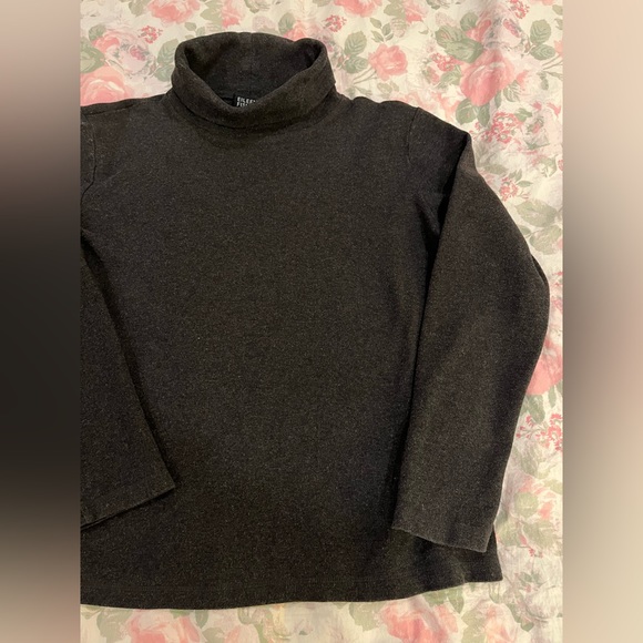 Eileen Fisher Grey Turtleneck Cotton size Petite Small - Picture 3 of 7